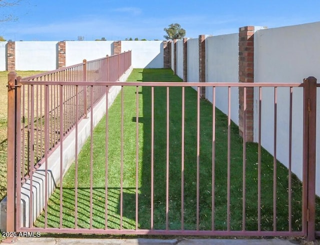 view of yard with fence