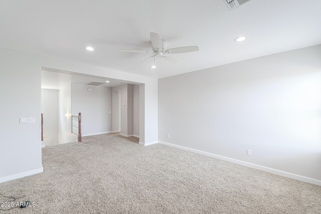 40232 W Marion May Ln, Maricopa, AZ 85138 - empty room featuring ceiling fan, recessed lighting, light carpet, and baseboards