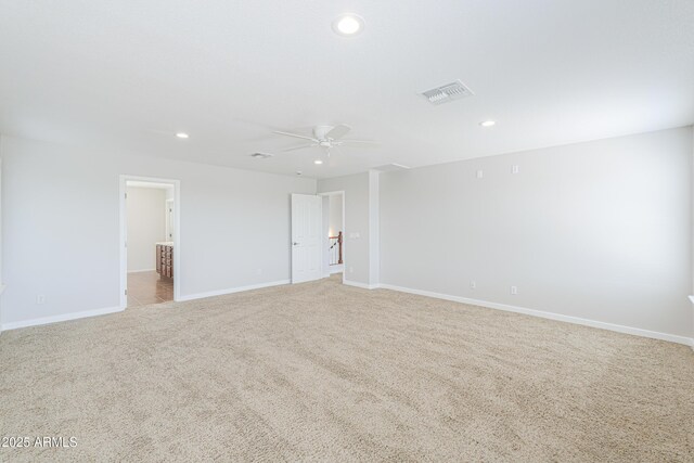 40232 W Marion May Ln, Maricopa, AZ 85138 - spare room featuring recessed lighting, light carpet, a ceiling fan, and baseboards