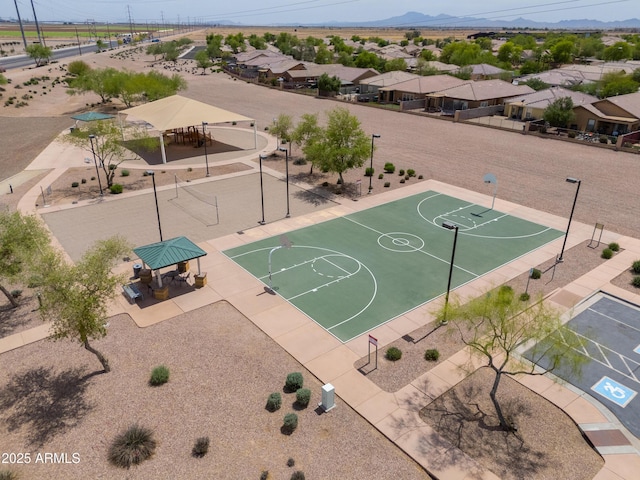 40232 W Marion May Ln, Maricopa, AZ 85138 - view of basketball court with community basketball court, a mountain view, and a residential view