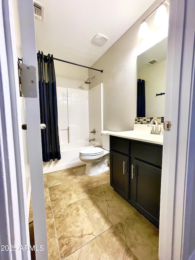 5749 S 247th Dr, Buckeye, AZ 85326 - bathroom with shower / bathtub combination with curtain, vanity, and toilet