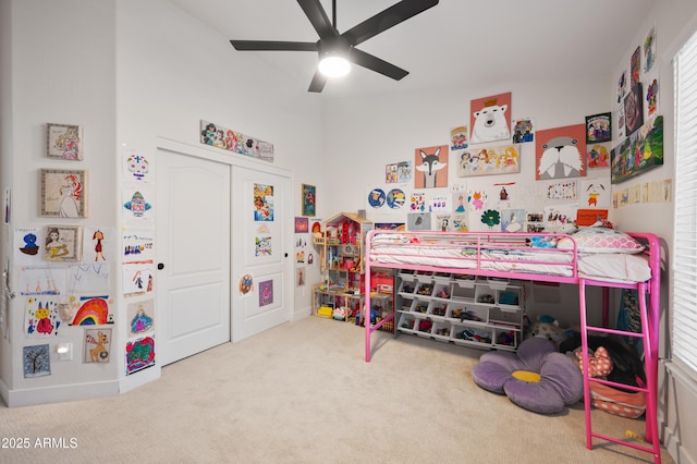 1748 E Cortez Dr, Gilbert, AZ 85234 - bedroom with a closet, carpet, and ceiling fan