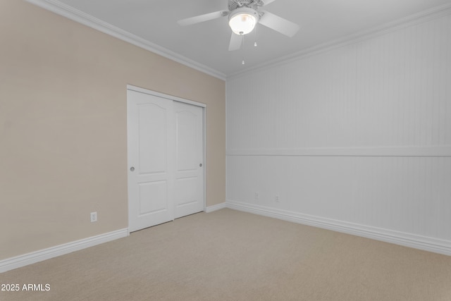 6870 S Justin Way, Chandler, AZ 85249 - carpeted empty room with crown molding, a ceiling fan, and baseboards