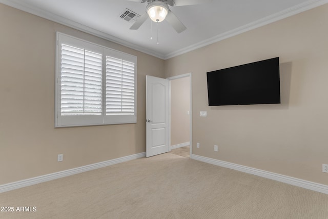 6870 S Justin Way, Chandler, AZ 85249 - unfurnished bedroom featuring carpet, crown molding, baseboards, and a ceiling fan