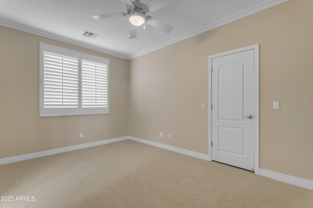 6870 S Justin Way, Chandler, AZ 85249 - carpeted empty room featuring crown molding, ceiling fan, and baseboards