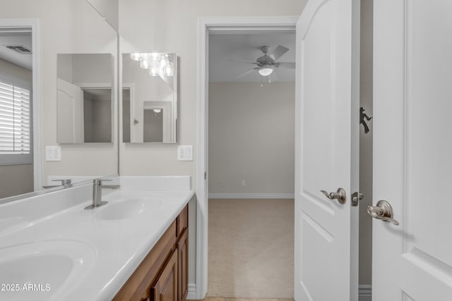 6870 S Justin Way, Chandler, AZ 85249 - full bathroom with ceiling fan and double vanity