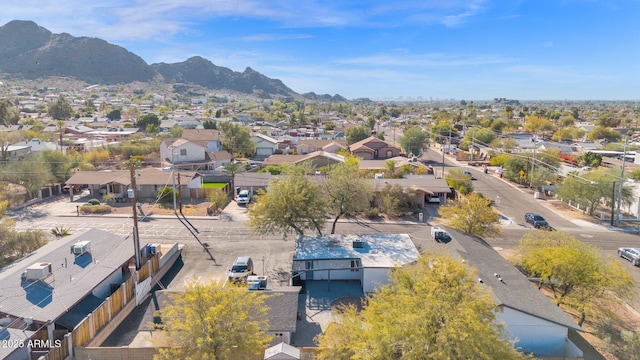 bird's eye view with a mountain view