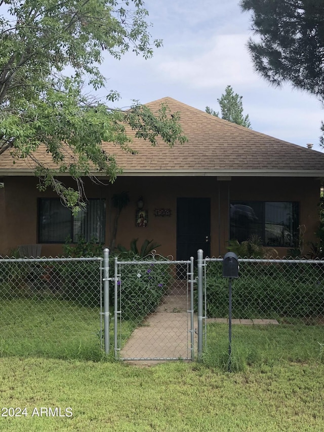 view of single story home