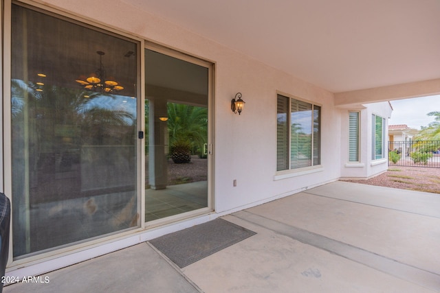 view of patio featuring fence