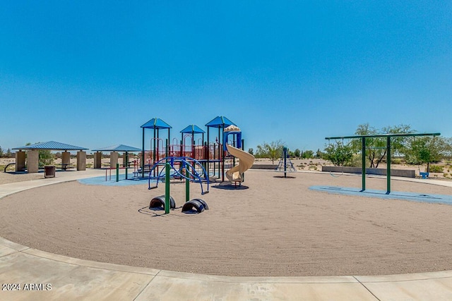 communal playground featuring a gazebo