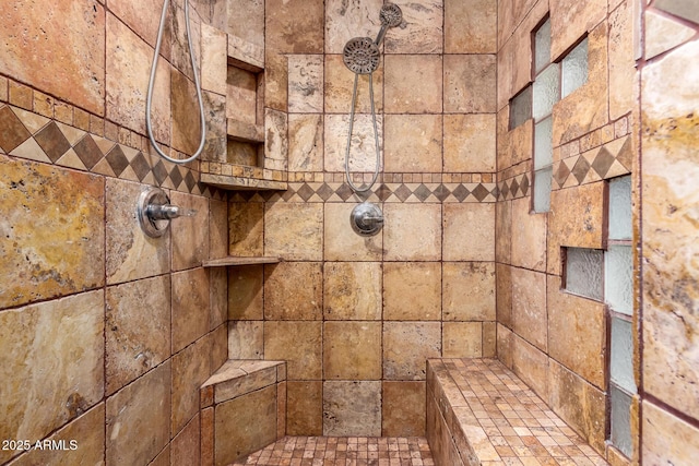 details with tiled shower