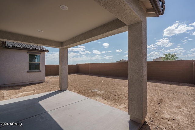 view of patio with a fenced backyard