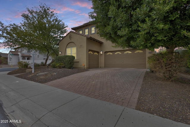 view of front facade with a garage