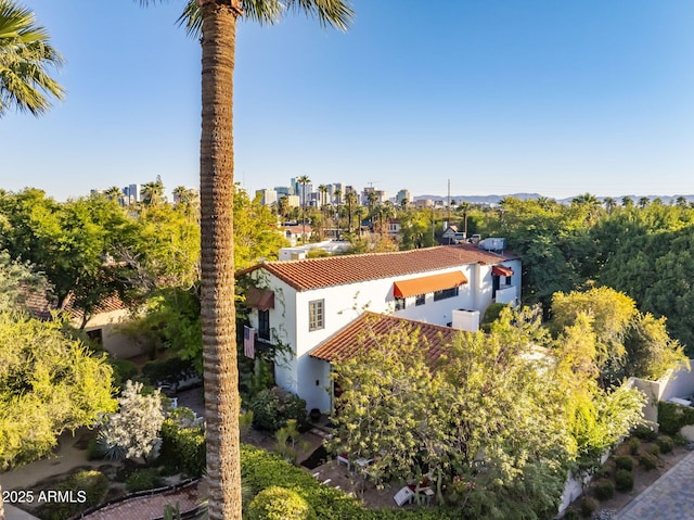 aerial view featuring a view of city