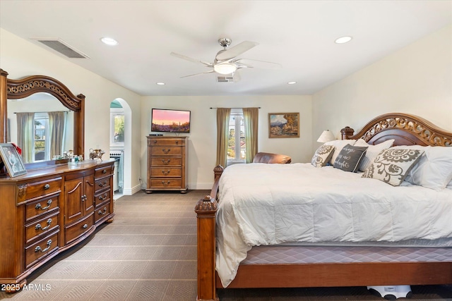 1614 Palmcroft Dr SW, Phoenix, AZ 85007 - bedroom with recessed lighting, visible vents, carpet flooring, and baseboards