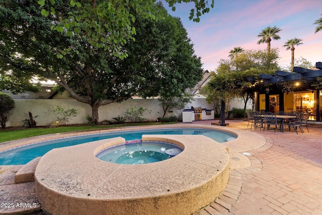 1614 Palmcroft Dr SW, Phoenix, AZ 85007 - view of swimming pool featuring area for grilling, a patio area, and fence