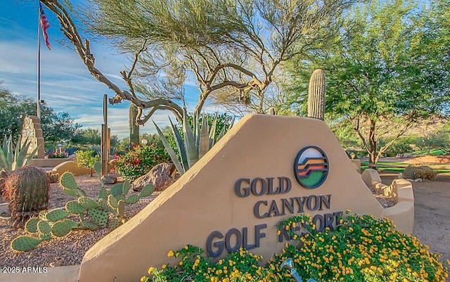 view of community sign