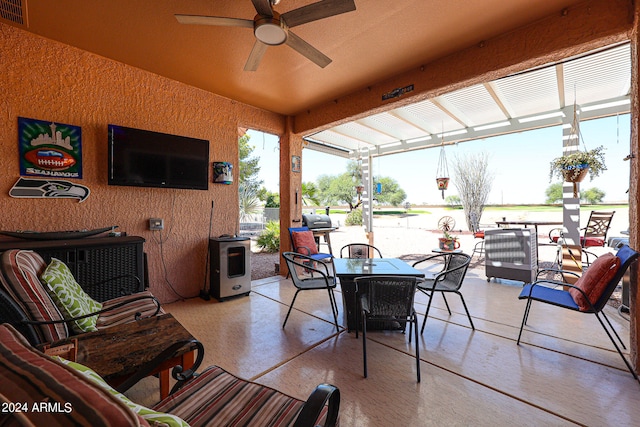 view of patio / terrace with ceiling fan