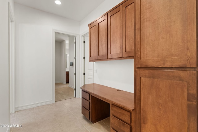 22463 N 54th St, Phoenix, AZ 85054 - unfurnished office with built in desk, light tile patterned floors, recessed lighting, and baseboards