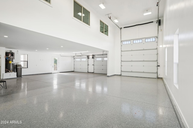 garage featuring electric water heater