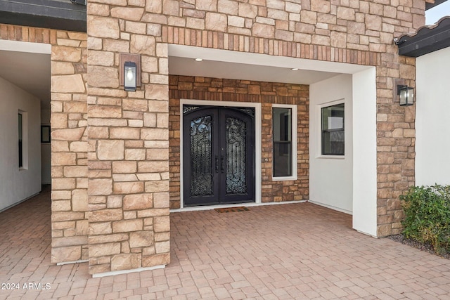 entrance to property with french doors