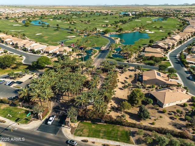 841 E Farmers Ln, Queen Creek, AZ 85140 - aerial view of residential area with a local golf course and a water and mountain view