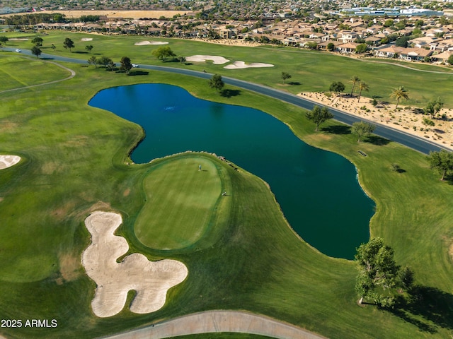 841 E Farmers Ln, Queen Creek, AZ 85140 - aerial overview of property's location with nearby suburban area, a large body of water, and a golf course
