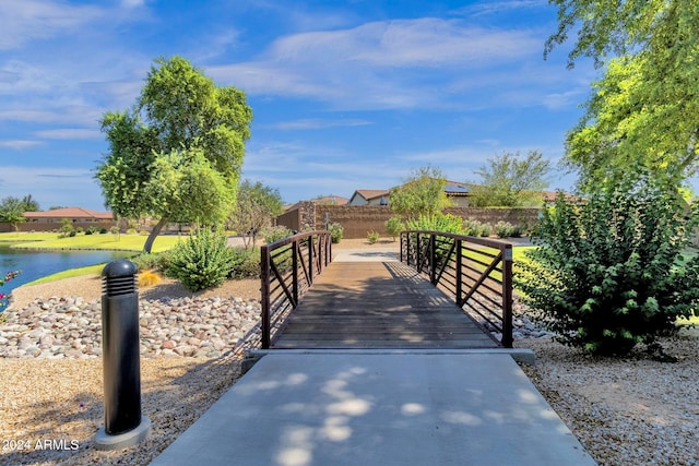 view of property's community featuring a water view