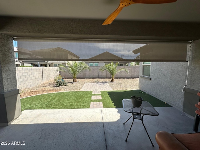 15301 W Moreland St, Goodyear, AZ 85338 - view of patio with a ceiling fan and a fenced backyard