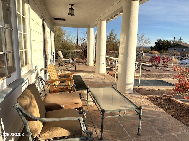 view of patio with covered porch