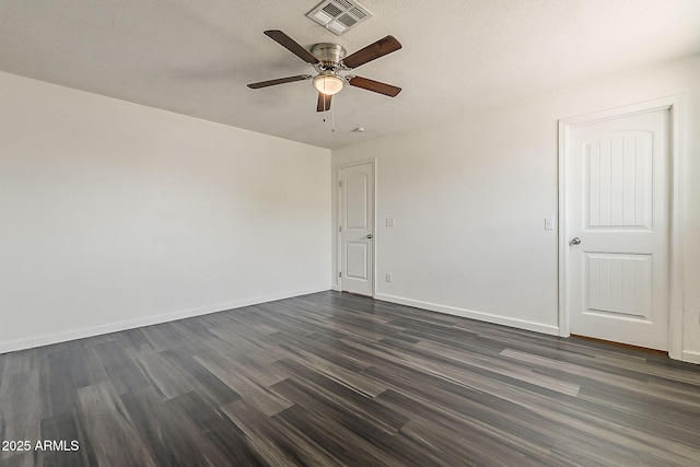 3017 N 46th Dr, Phoenix, AZ 85031 - spare room with dark wood-style floors, ceiling fan, and baseboards