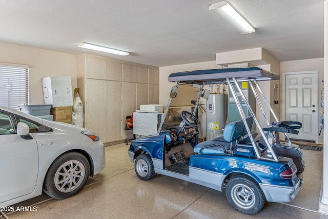 garage featuring electric water heater