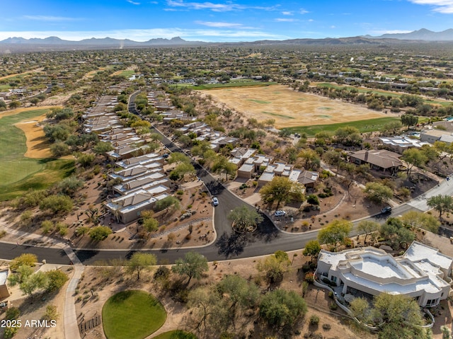 bird's eye view with a mountain view