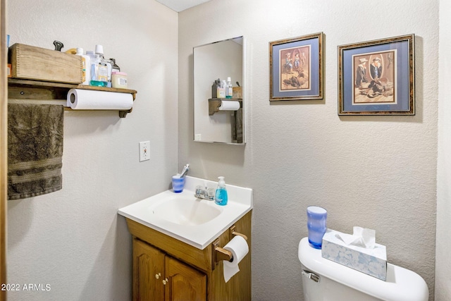 bathroom with toilet and vanity