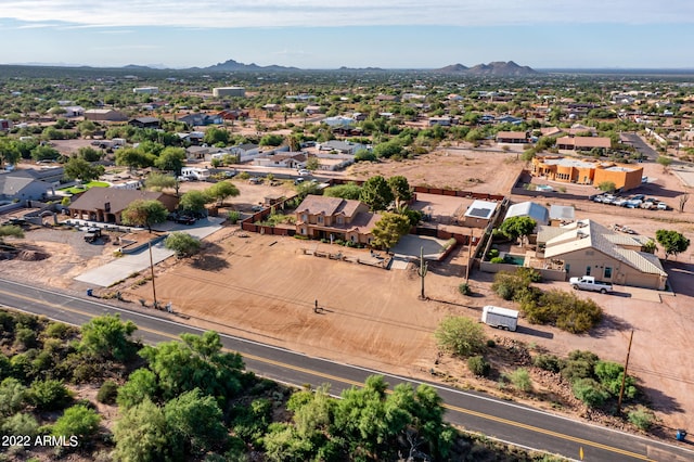 drone / aerial view with a mountain view