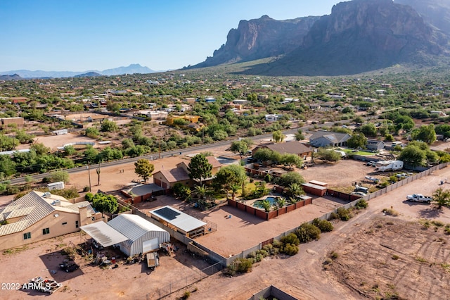 bird's eye view with a mountain view