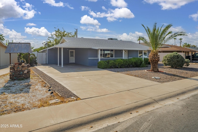 view of front of house featuring a carport