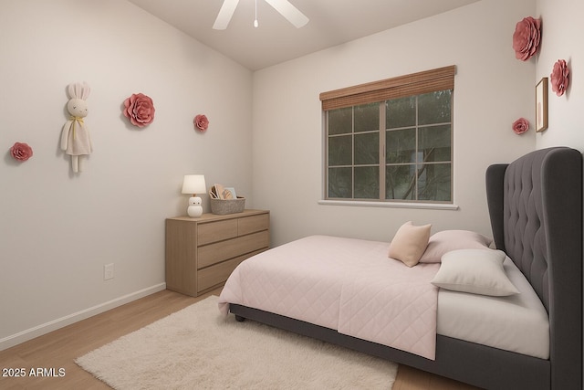 3438 W Little Hopi Dr, Phoenix, AZ 85086 - bedroom with wood finished floors, baseboards, and a ceiling fan