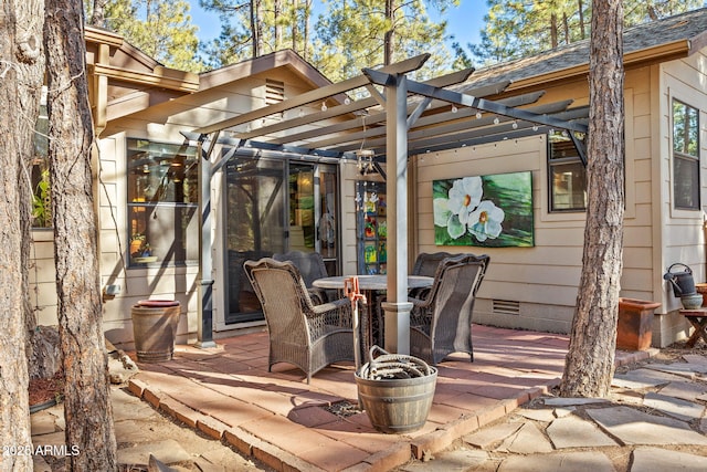 view of patio / terrace with a pergola