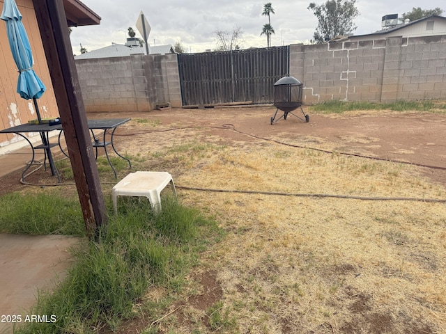 view of yard with fence