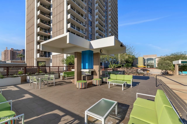 view of community featuring an outdoor living space