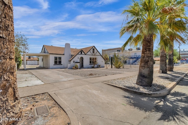 view of front of house featuring a carport