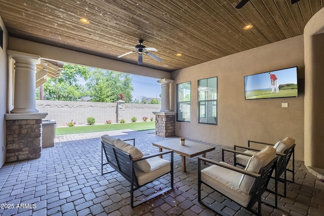 3812 E Camelback Rd, Phoenix, AZ 85018 - view of patio with a ceiling fan
