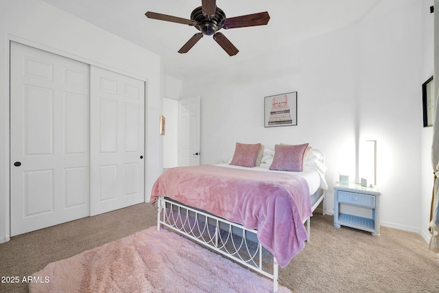 3335 W Carriage Dr, Phoenix, AZ 85086 - bedroom featuring a closet, ceiling fan, and carpet floors