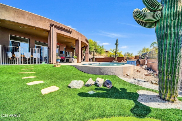 3335 W Carriage Dr, Phoenix, AZ 85086 - view of yard featuring a patio area, a fenced in pool, and fence