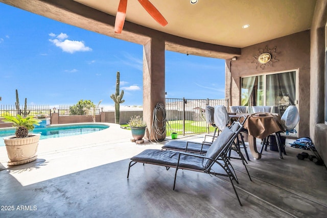 3335 W Carriage Dr, Phoenix, AZ 85086 - view of patio / terrace featuring fence and a fenced in pool