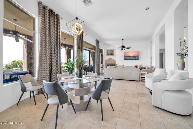 3335 W Carriage Dr, Phoenix, AZ 85086 - dining area with visible vents and a ceiling fan