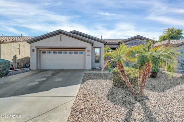 ranch-style home featuring a garage