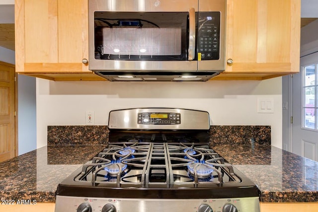 803 W 18th St, Tempe, AZ 85281 - kitchen featuring appliances with stainless steel finishes and light brown cabinetry