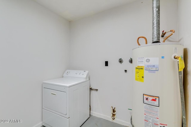 803 W 18th St, Tempe, AZ 85281 - laundry room featuring washer / dryer, water heater, and baseboards